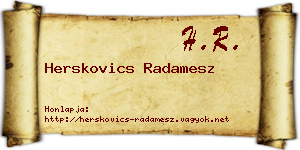Herskovics Radamesz névjegykártya